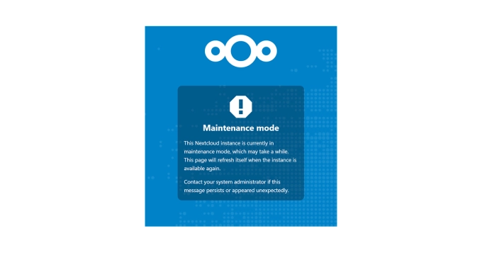 Nextcloud i "Maintenance mode"